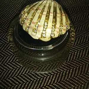 Enamel and crystal trinket box